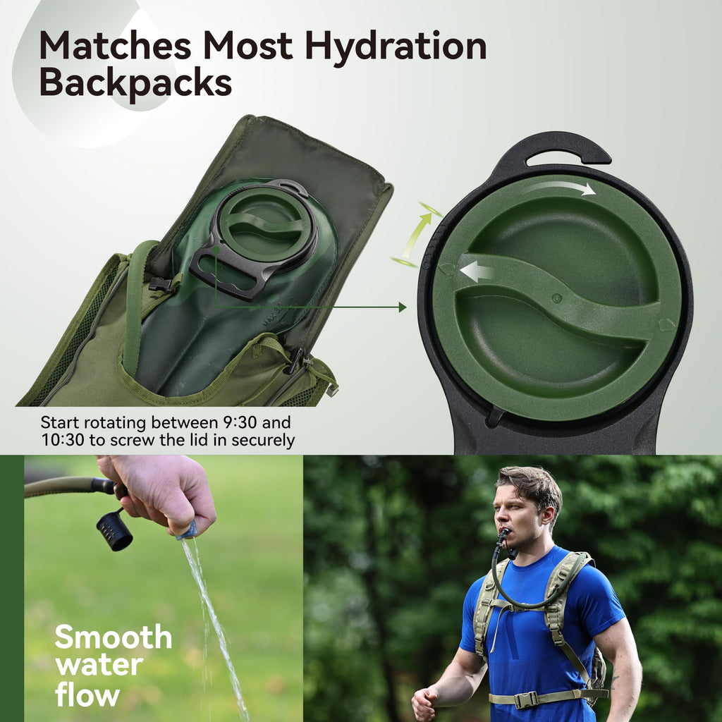 MARCHWAY 2L/2.5L/3L TPU Hydration Bladder, Ultra Durable Water Reservoir Bag with Insulated Tube for Hydration Pack for Cycling, Hiking, Running, Climbing, Biking