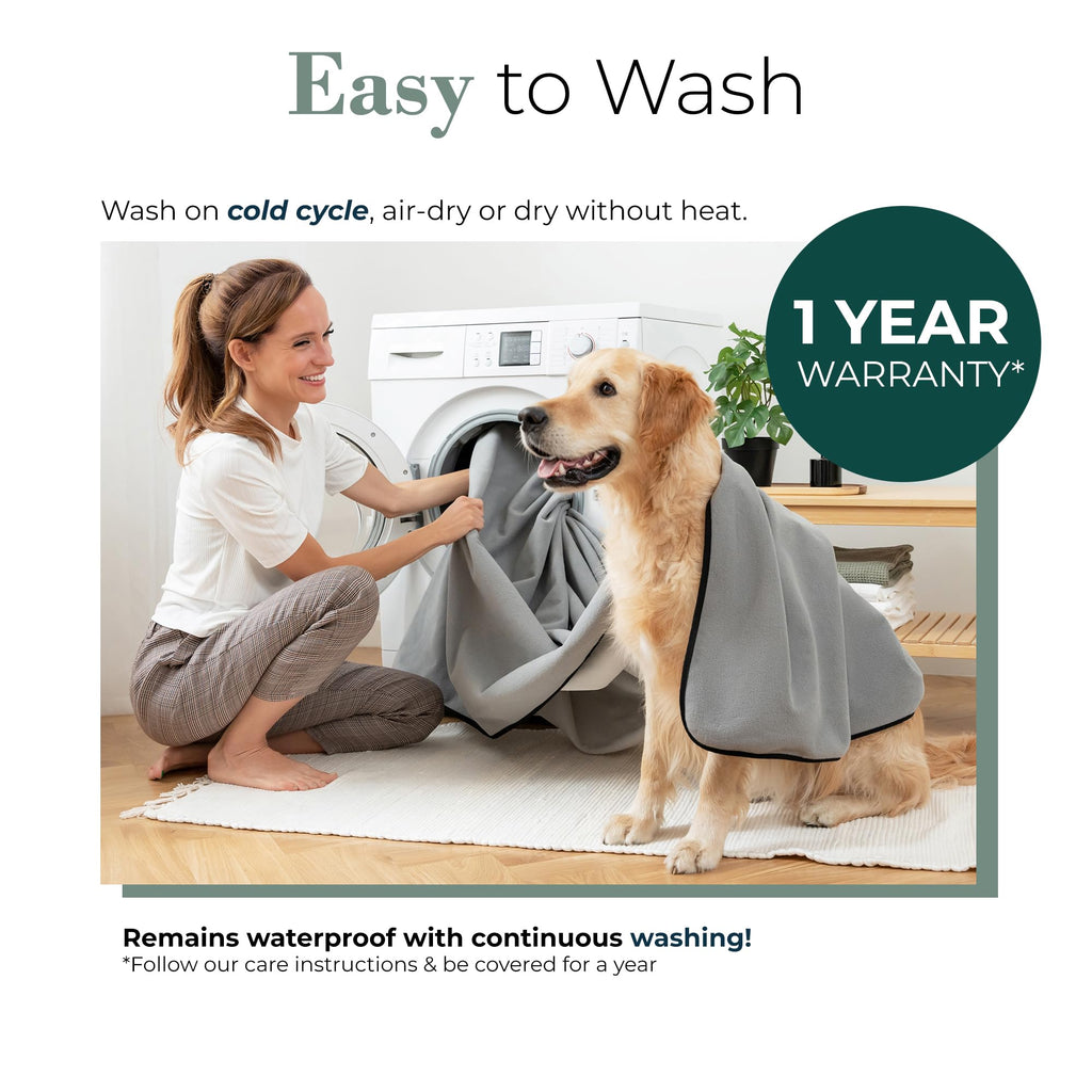 Waterproof Blanket for Bed & Couch Protection, Reddish/Green, 80"x90" | High-Density Heavy-Duty Material – Ultra-Soft & Durable Soft Fleece, Leakproof, Reversible, Silent No-Crinkle Design