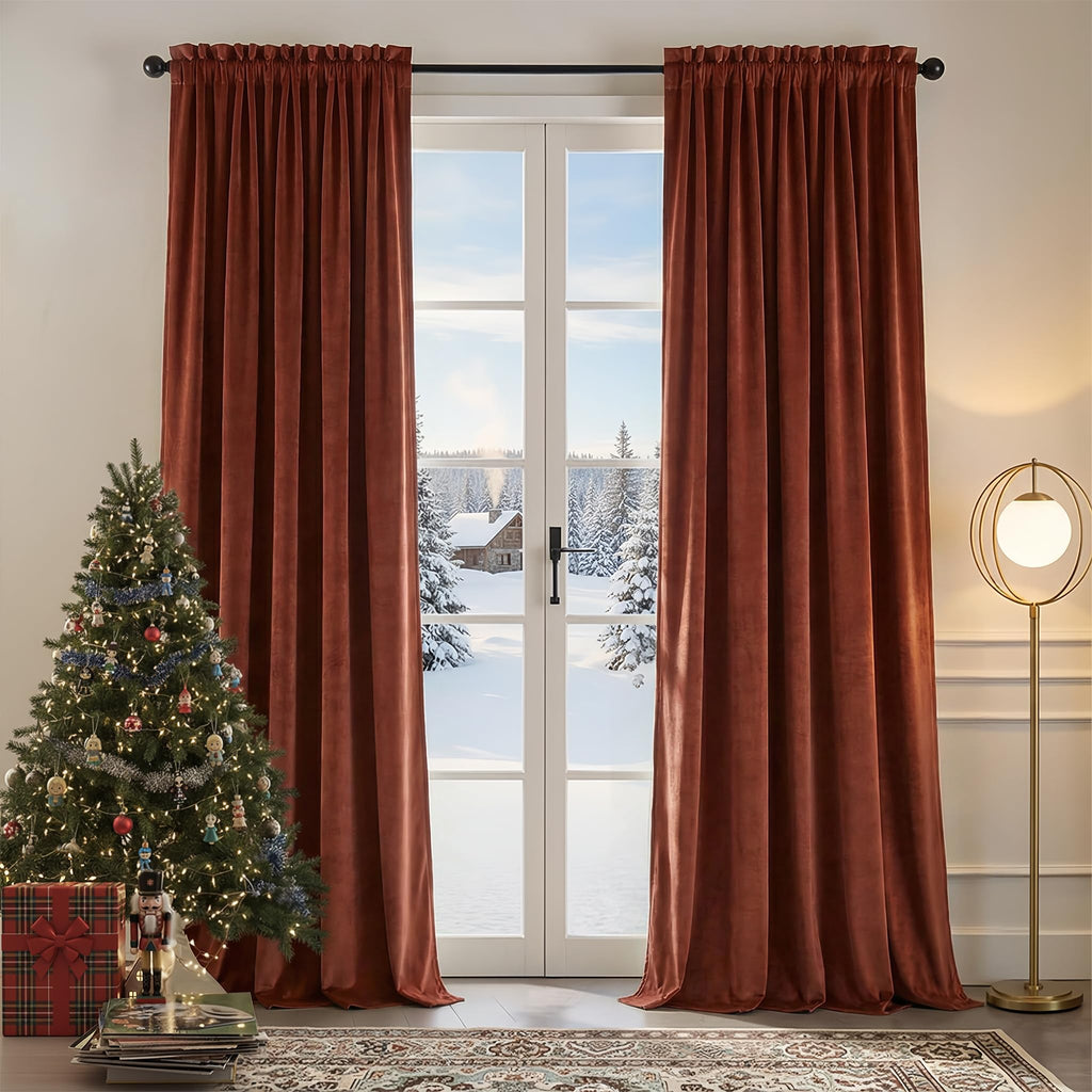 Nemia Dark Green Velvet Curtains Thermal Insulated Blackout Curtain for Bedroom Window Living Room Darkening Luxury Vintage 63 Inches Long Heavy Drapes Panels Rod Pocket Set of 2