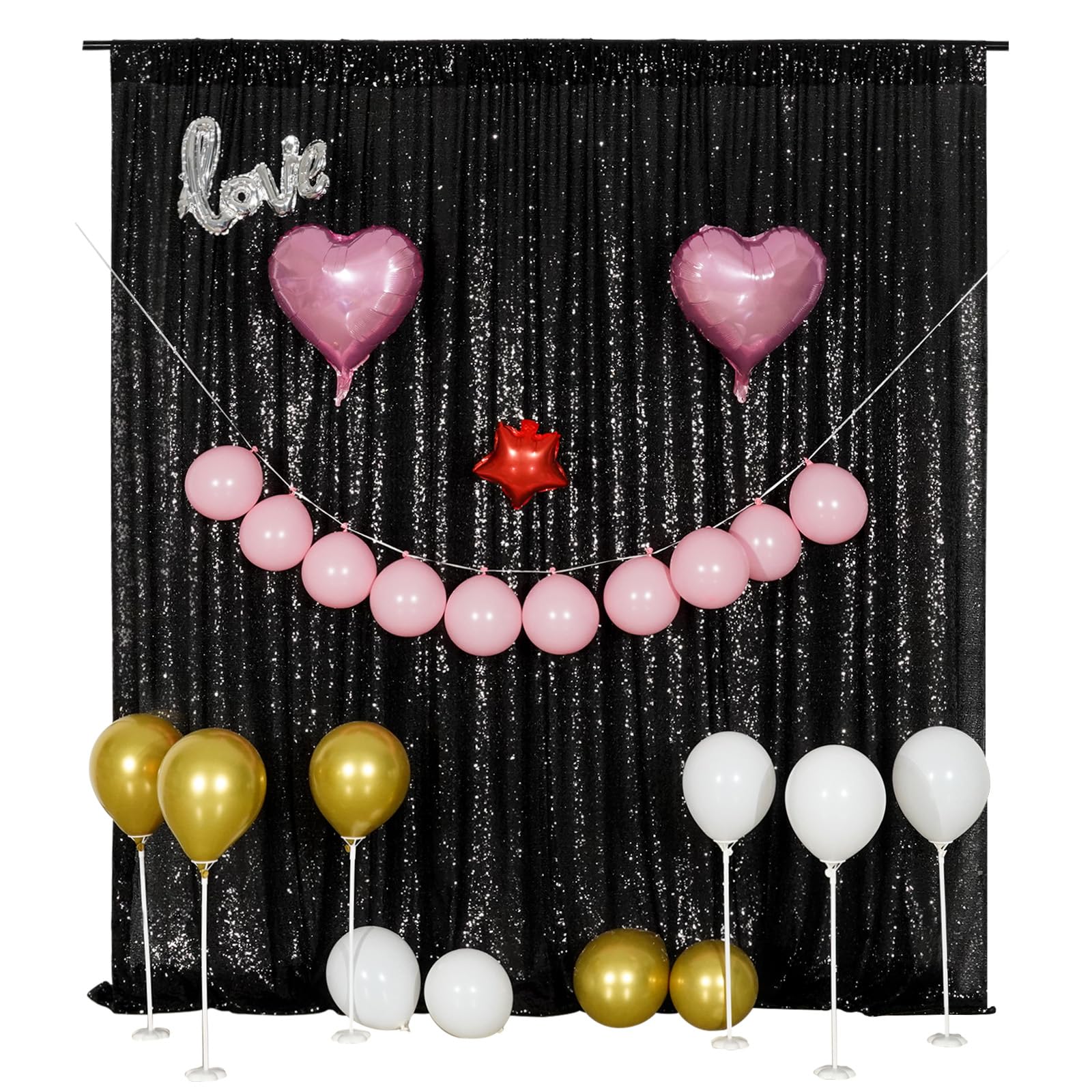 Poise3EHome Baby Blue Sequin Backdrop Curtain, 2 Panels 2Ft x 8Ft Glitter Photography Background for Party Baby Shower Wedding Birthday Christmas Thanksgiving Halloween Decoration