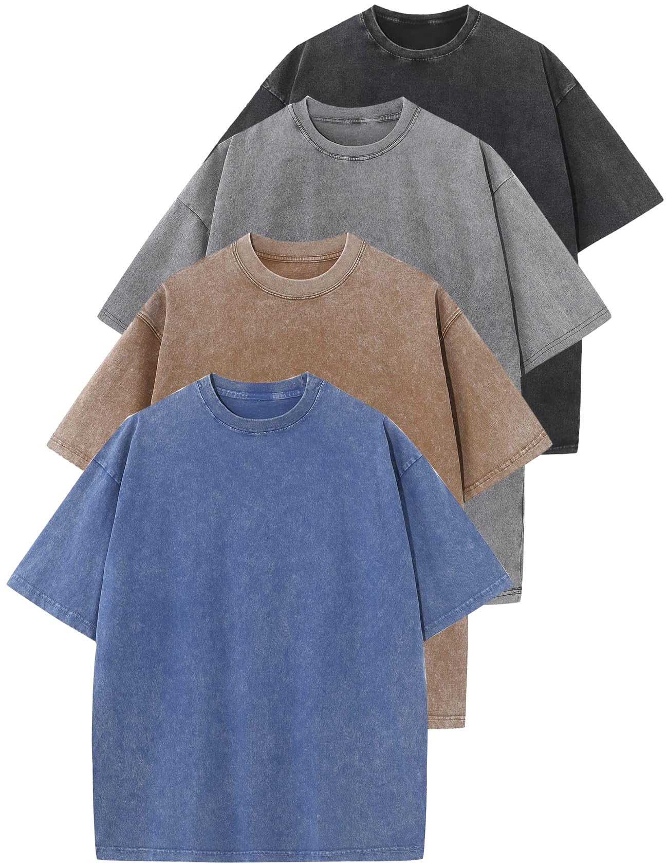 Arssm Men Oversized T Shirts Vintage Tee Loose Fit Short Sleeve Casual Streetwear Baggy Washed Unisex Tops
