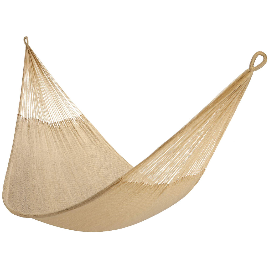 Handwoven Hammock by Yellow Leaf Hammocks - Double Size, Fits 1-2 PPL, 400lb max - Weathersafe, Super Strong, Easy to Hang, Ultra Soft, Artisan Made - Color: Natural Khaki