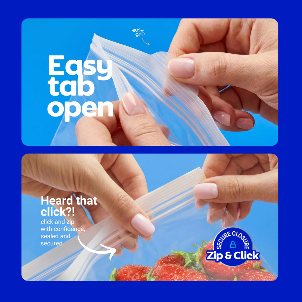 Gallon Storage Bags, Double Zipper Seal - 100 Count, Reusable Thick Food Plastic Storage Bags - Microwave-Safe, Zero BPA - Resealable Containers for Lunch, Snacks, Meals - 2 Boxes