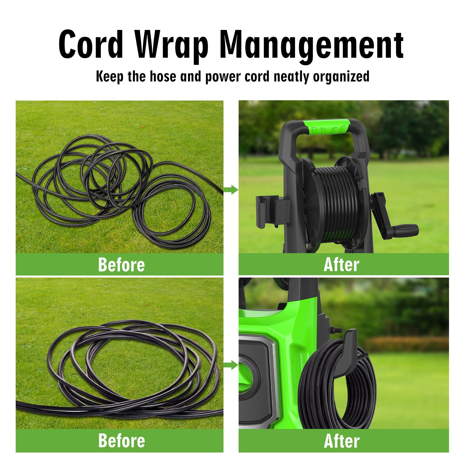 5500PSI Max Wall-Mounted Pressure Washer, Electric Pressure Washer, Remote Controlled Power Washer with 100ft Replaceable & Retractable Reel, Wall Hanging Pressure Washer