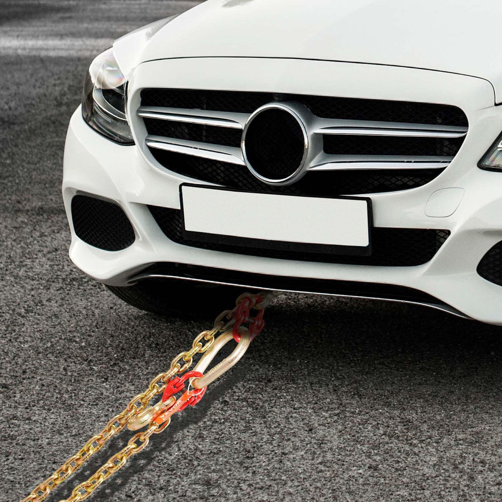 VEVOR G80 V Bridle Chain, 3/8" x 2' Towing Chain Bridle with 15" J Hooks, T Hooks & Grab Hooks, Heavy Duty Transport Tow Chain Bridle with 7800 lbs Safe Working Load for Flatbed Truck Wrecker Recovery