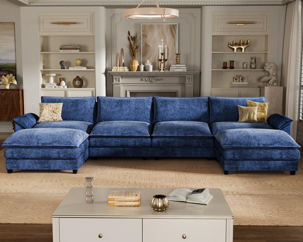 Homall 80" Modular Sectional Sofa, Loveseat Sofa Couch with Double-Layer Cushion, DIY Combination Chenille Deep 2-Seat Cloud Couch for Living Room, Apartment (Bright Grey, Loveseat Sofa)