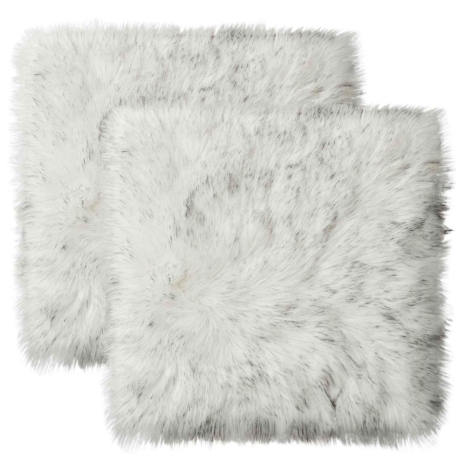 Softlife Black Faux Fur Sheepskin Chair Cover Seats Cushion Pad Super Soft Area Rugs for Living Bedroom Sofa Dorm (1.6ft x 1.6ft)