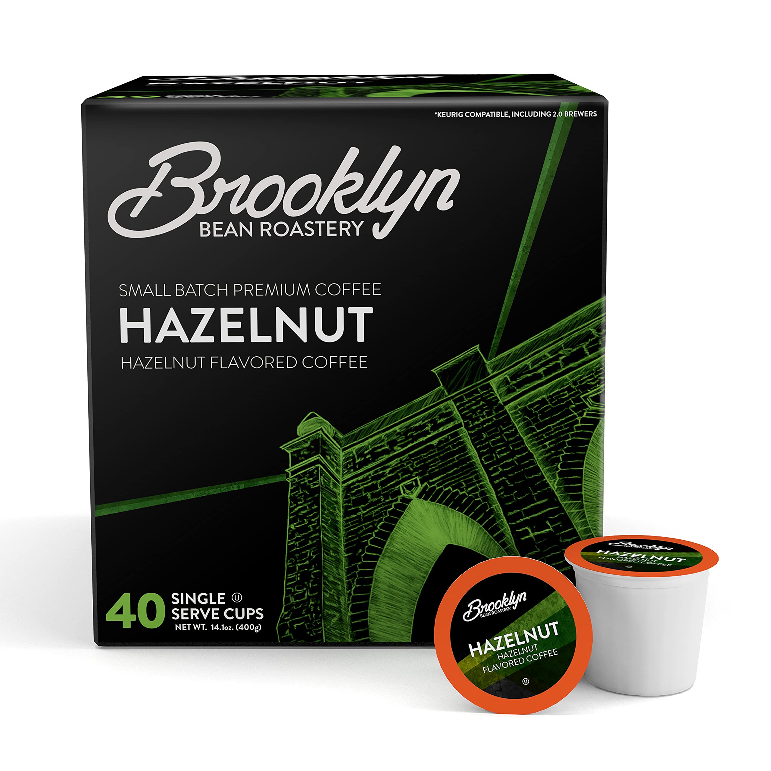 Brooklyn Beans Coffee Pods, Medium Roast Gourmet Variety Pack - Compatible with Keurig K Cup Brewers Including 2.0 Machines, 40 Count