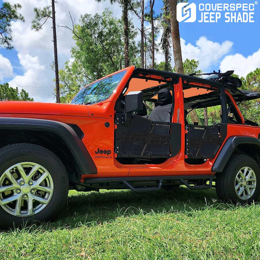 JT Top Sun Shade Roof Compatible with Jeep Gladiator 4 Door 2018 to 2023 Sunshade Sunroof Bikini Cover Blocks UV Wind Noise Black Mesh for Front and Rear 2 pcs