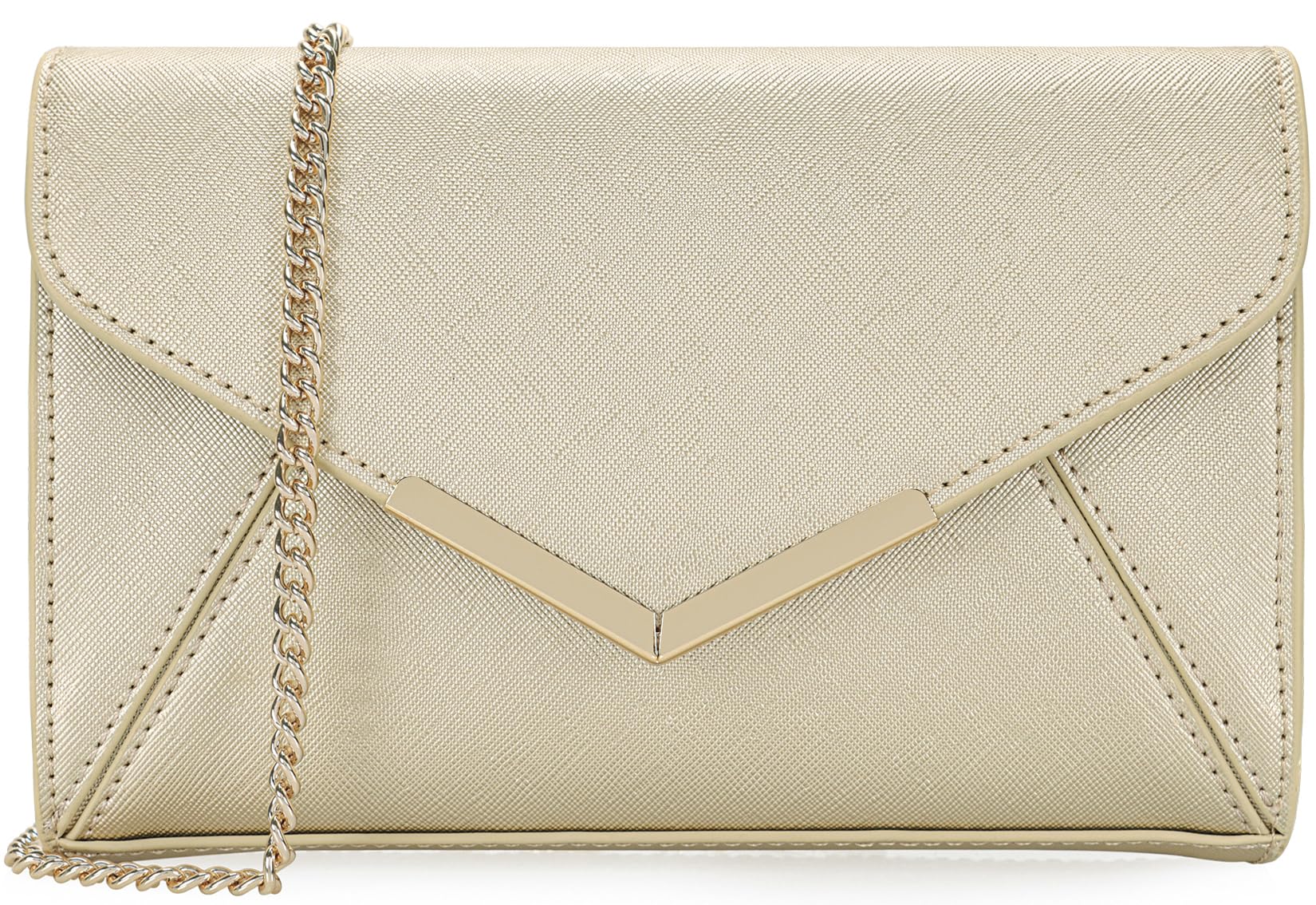 DEXMAY Women Envelope Clutch Faux Saffiano Leather Evening Handbag Foldover Clutch Bag Formal Dressy Purse