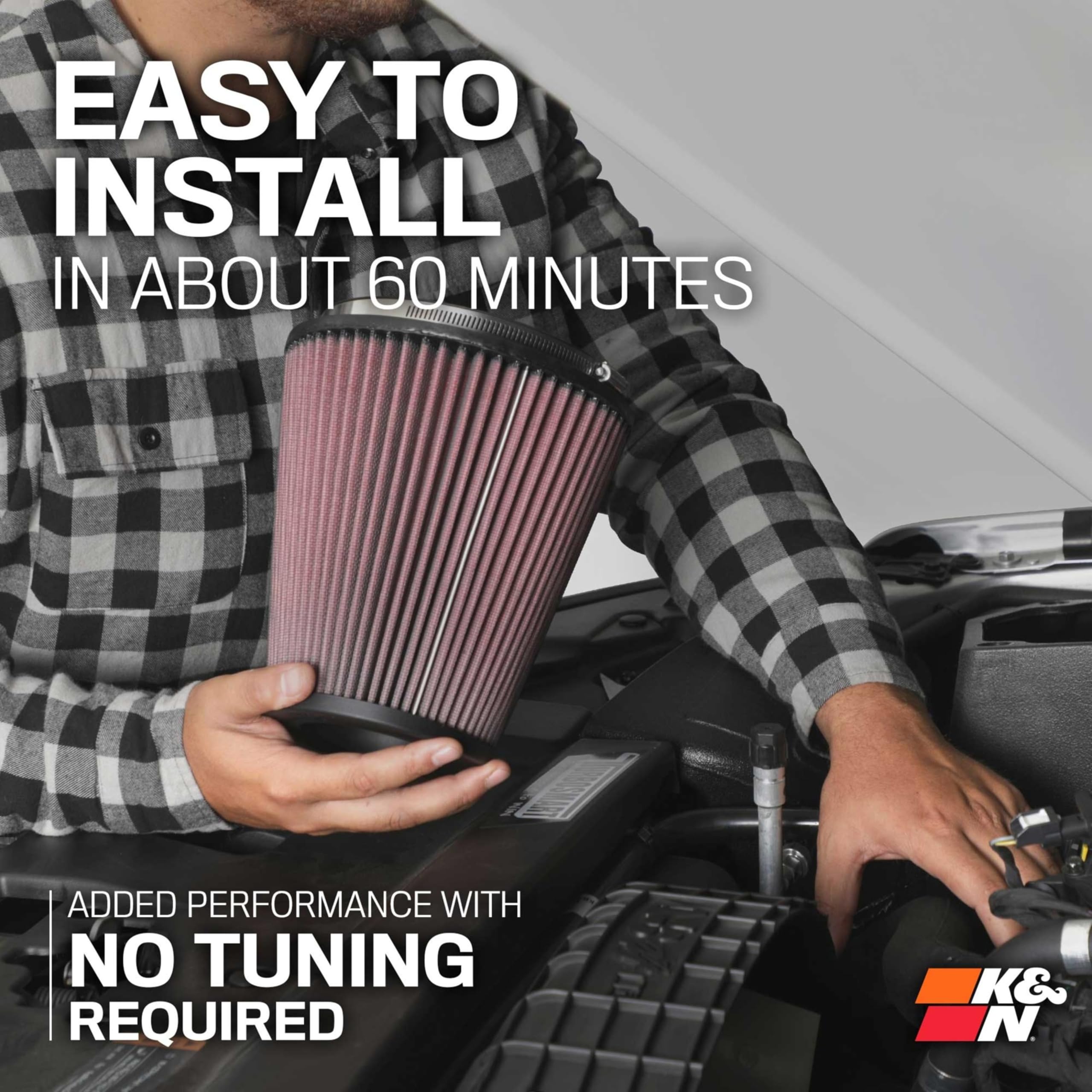 K&N Cold Air Intake System: High-Flow Air Filter, Increase Performance & Towing: Compatible with 2009-2014 Chevy/GMC/Cadillac Silverado, Suburban, Tahoe, Sierra, Yukon, Escalade, Avalanche, 57-3070