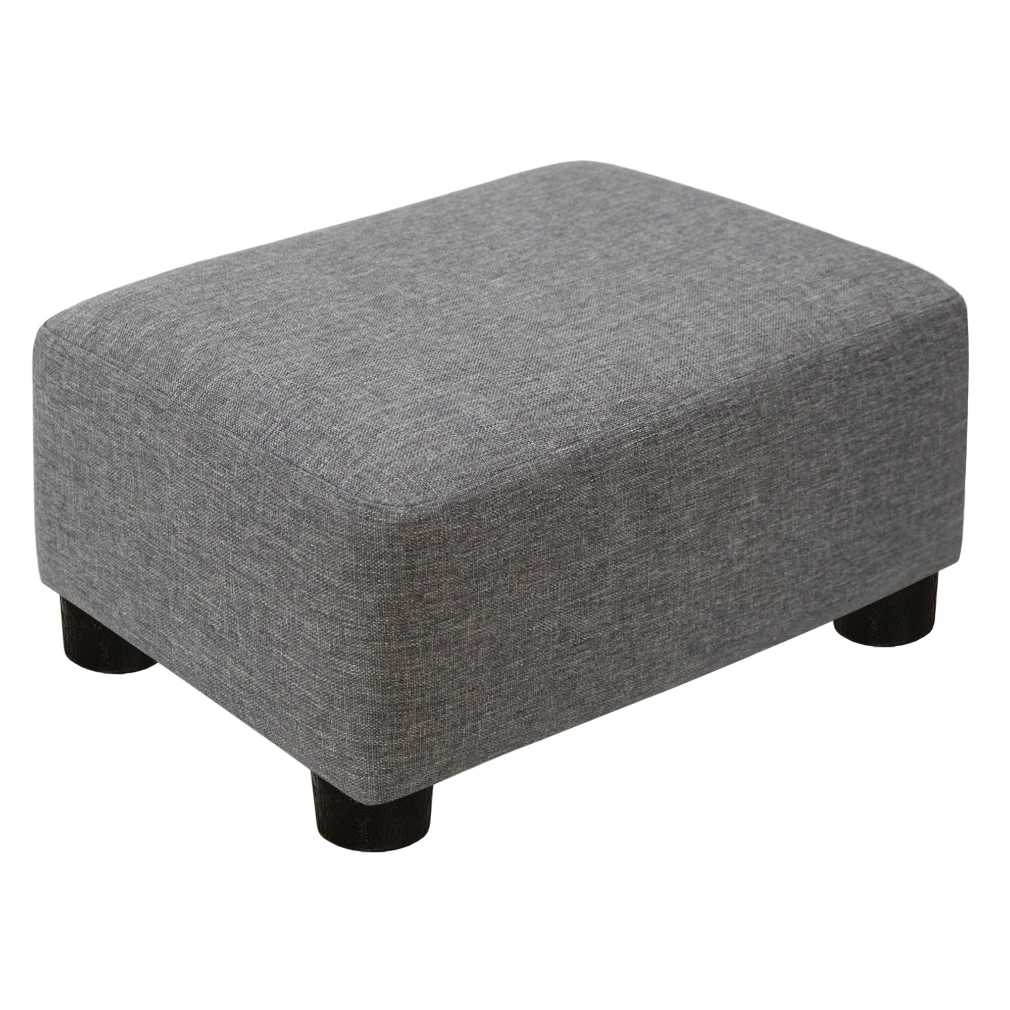 CAROLMADE Small Foot Stool Ottoman Footstool with Legs Under Desk Footrest for Living Room Bedroom and Office, Black