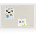 Black Cork Board Bulletin Board with Linen, Wood Framed 30" x 20" Corkboard, Office Board for Wall Decor, Wall Mounted Pin Board Picture Board with 20 Pushpins for School, Home & Office