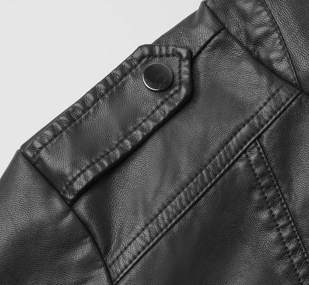 Tanming Women's Faux Leather Moto Biker Short Coat Jacket