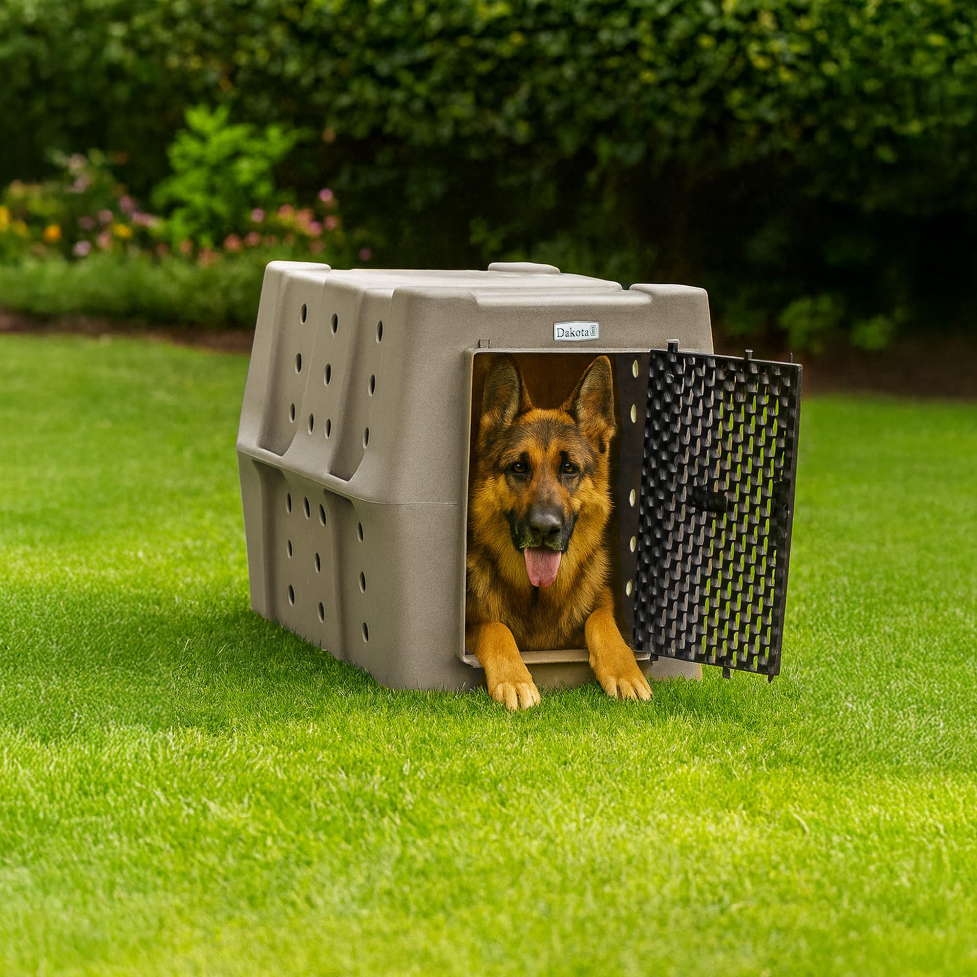 Dakota 283 Canine Rough and Tough Economy Dog Crate w/ Removable Two-Way Door - Heavy Duty Outdoor Kennel for Medium Breed Dogs (Coyote Granite, Intermediate)