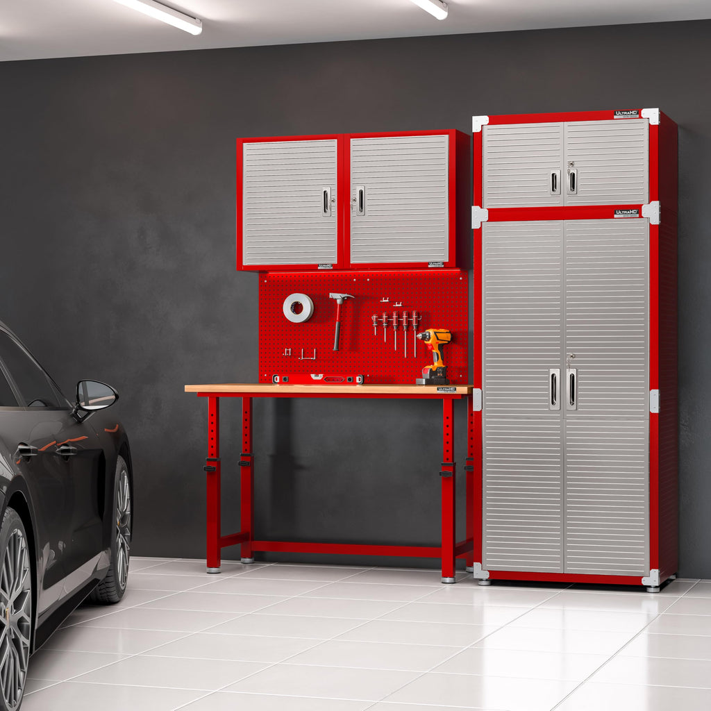 Seville Classics UltraHD Solid Steel Lockable Metal Storage Cabinet Locker Organizer, w/Adjustable Shelves for Garage, Warehouse, Office, Classroom, Granite, 30" W x 18" D x 72" H