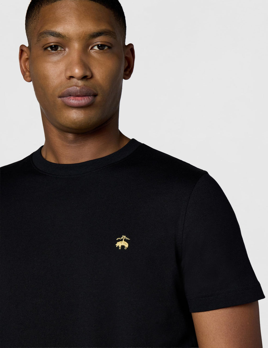 Brooks Brothers Men's Short Sleeve Cotton Crewneck Logo T-Shirt