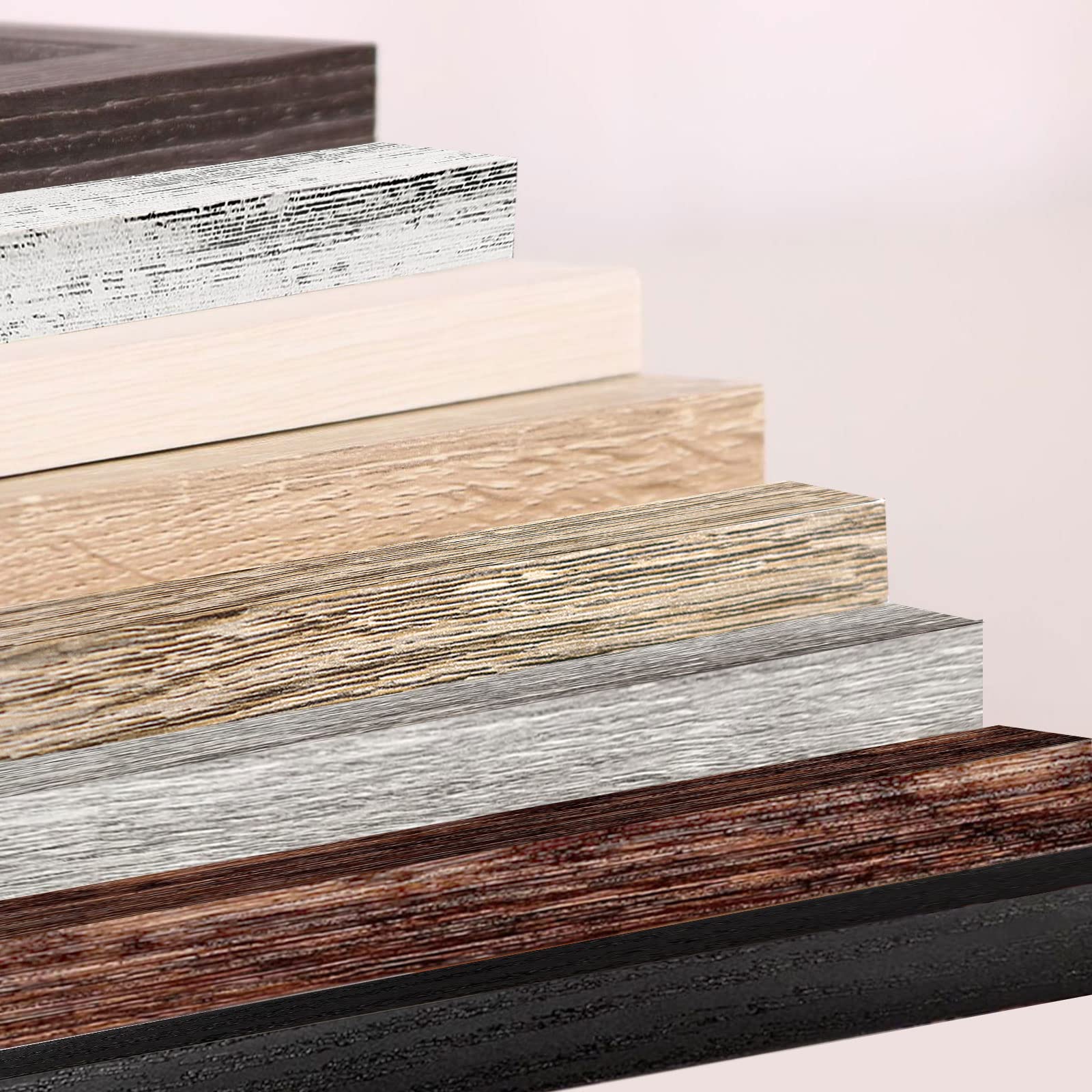 4x6 Picture Frames Set of 8, Rustic Picture Frames Multi Wood-Color,Vertical and Horizontal Formats for Wall Hanging and Tabletop Display,Perfect for Rustic Home & Office Decor