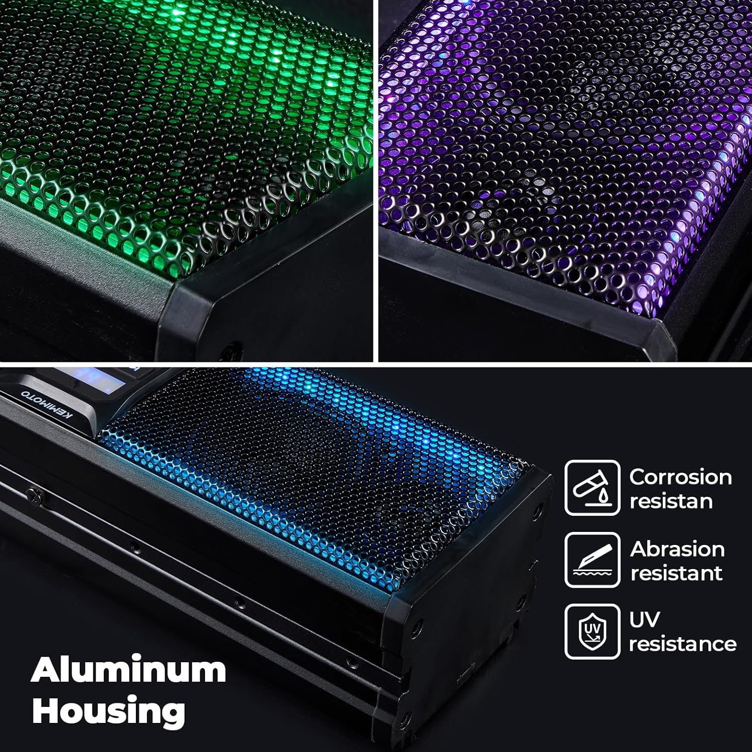 KEMIMOTO UTV Sound Bar 16 Inch ATV SoundBar Golf Cart Sound Bar SXS Speakers Bluetooth-Compatible with Multicolor LED Lighting Compatible with Polaris RZR Can-Am Defender Maverick X3 CFMOTO ZFORCE