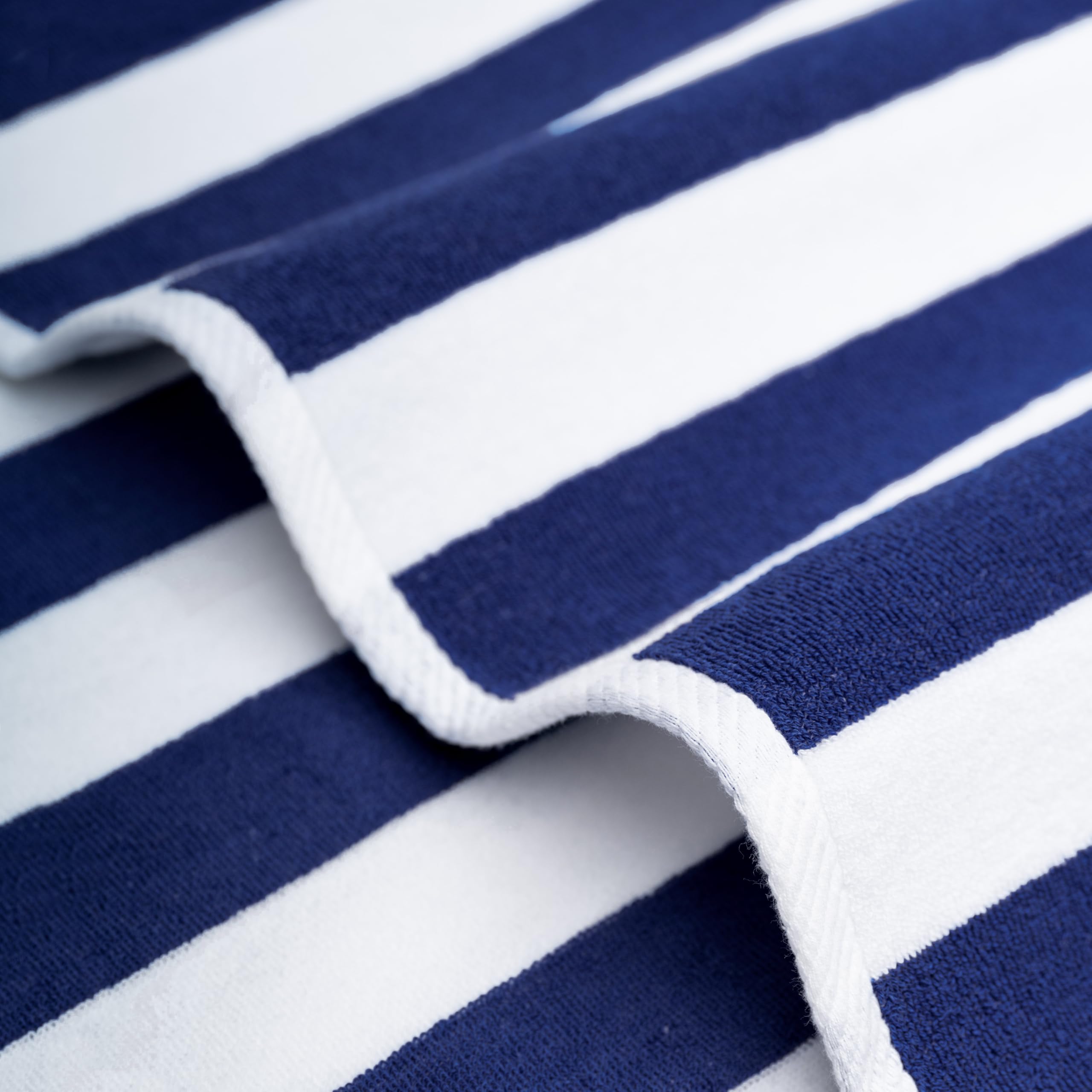 American Soft Linen Cabana Striped Beach Towels, 30x60 inch 4 Piece Oversize Pool Towels, Quick Drying Sand Free Swim Towels, Beige
