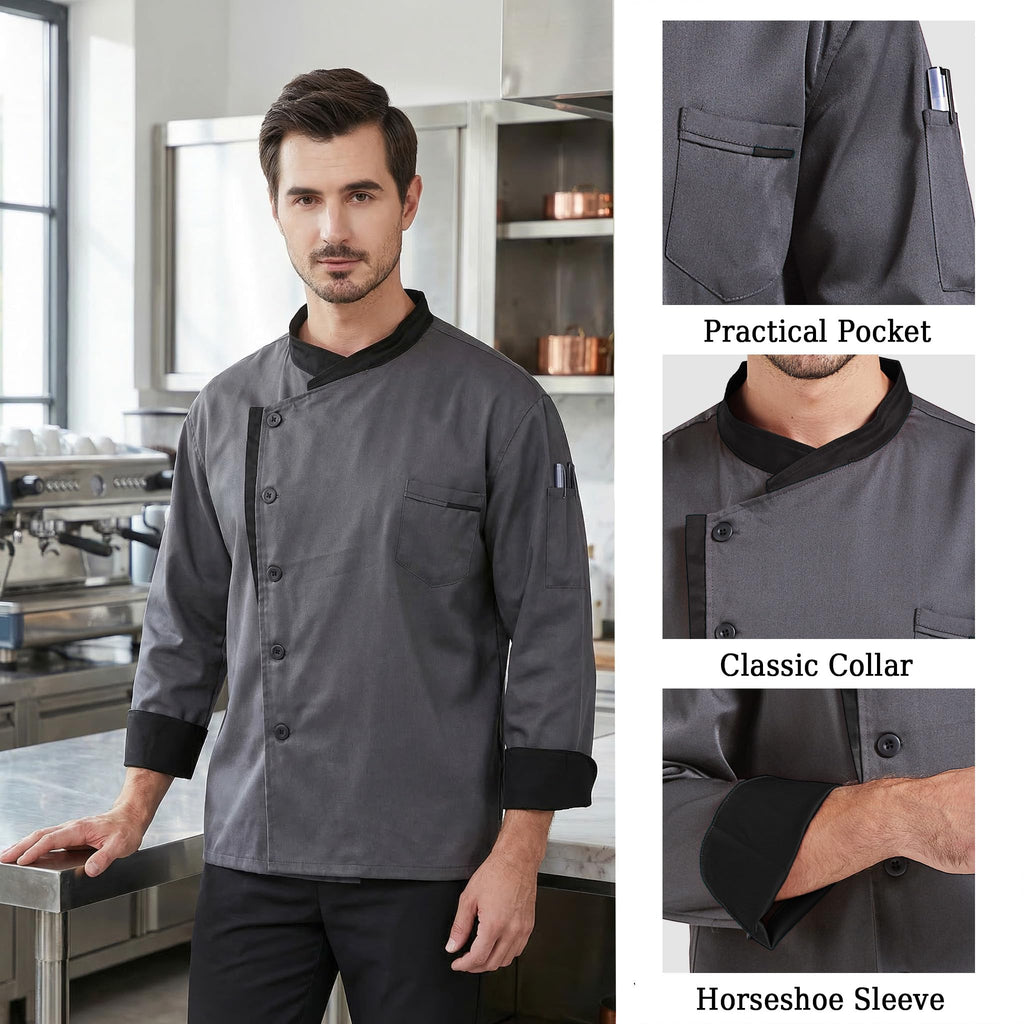 Nanxson Unisex Chef Jacket Men's Chef Coat Restaurant Kitchen Chef Uniform CFM0016