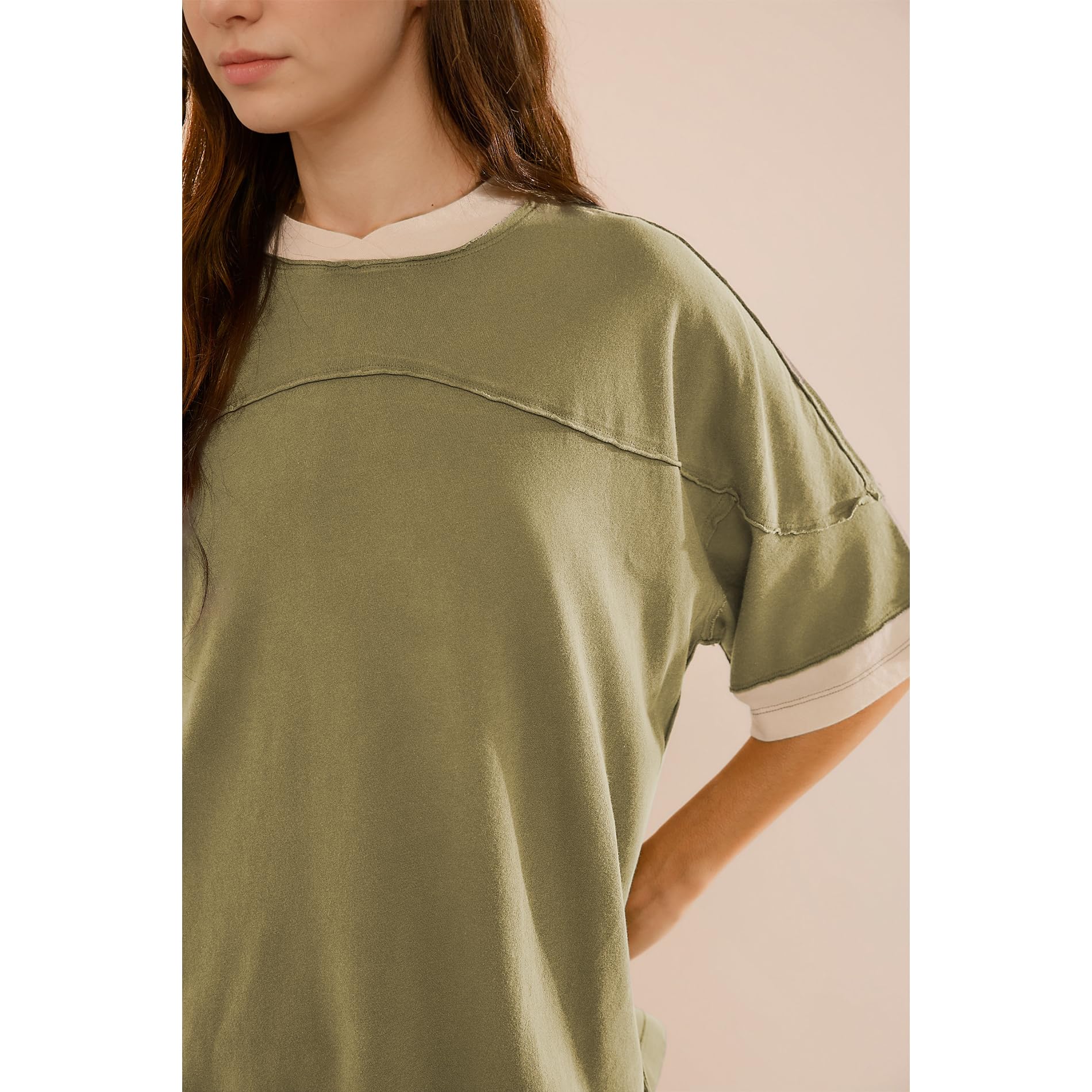Songling Womens 3/4 Length Sleeve Casual Loose Fit Summer Tee Shirt Basics Cotton t Shirts Trendy Tops