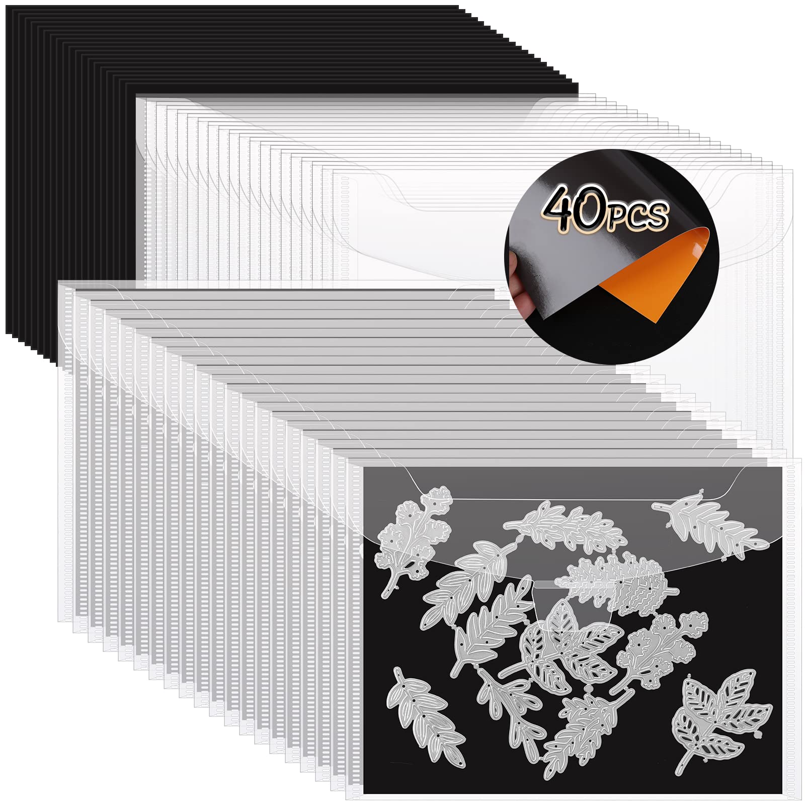 20 PCS Stamp and Die Storage Bag and Rubber Magnetic Sheets,die Storage Set for Storage Die Cutting, DIY Scrapbooking