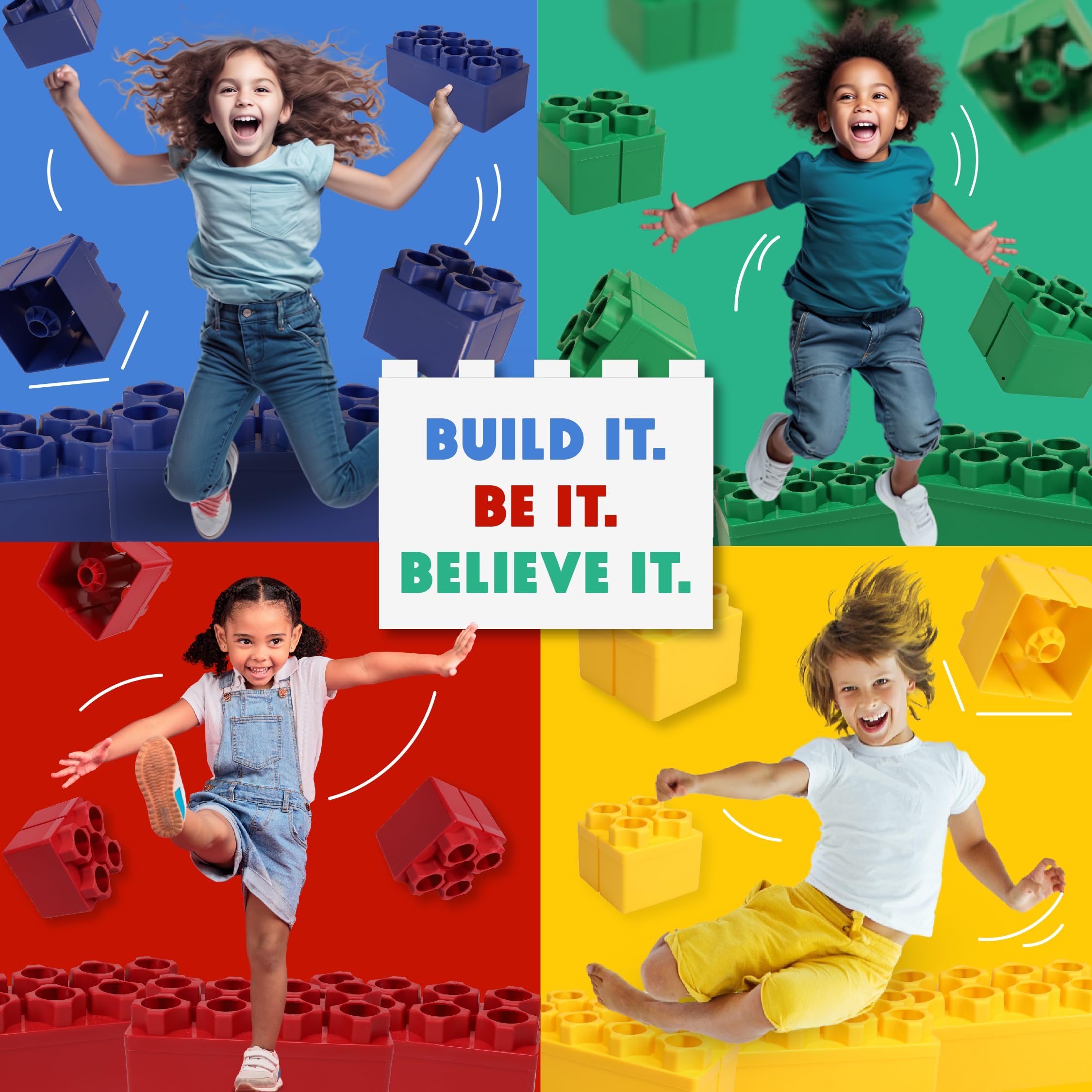 BiggoBlocks Large Building Blocks for Kids Ages 3-8 – 288 Piece Mega Set – Indoor & Outdoor STEM Toy for Boys & Girls