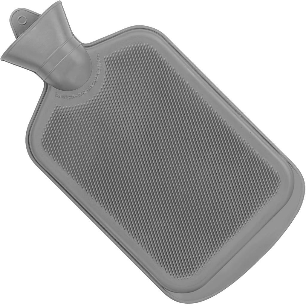 SteadMax [2 Pack] Hot Water Bottles, 2L (68oz) Natural Rubber -BPA Free- Durable Large Hot Water Bag for Hot Compress and Heat Therapy, Pain Relief Heating Pad, (Random Colors)