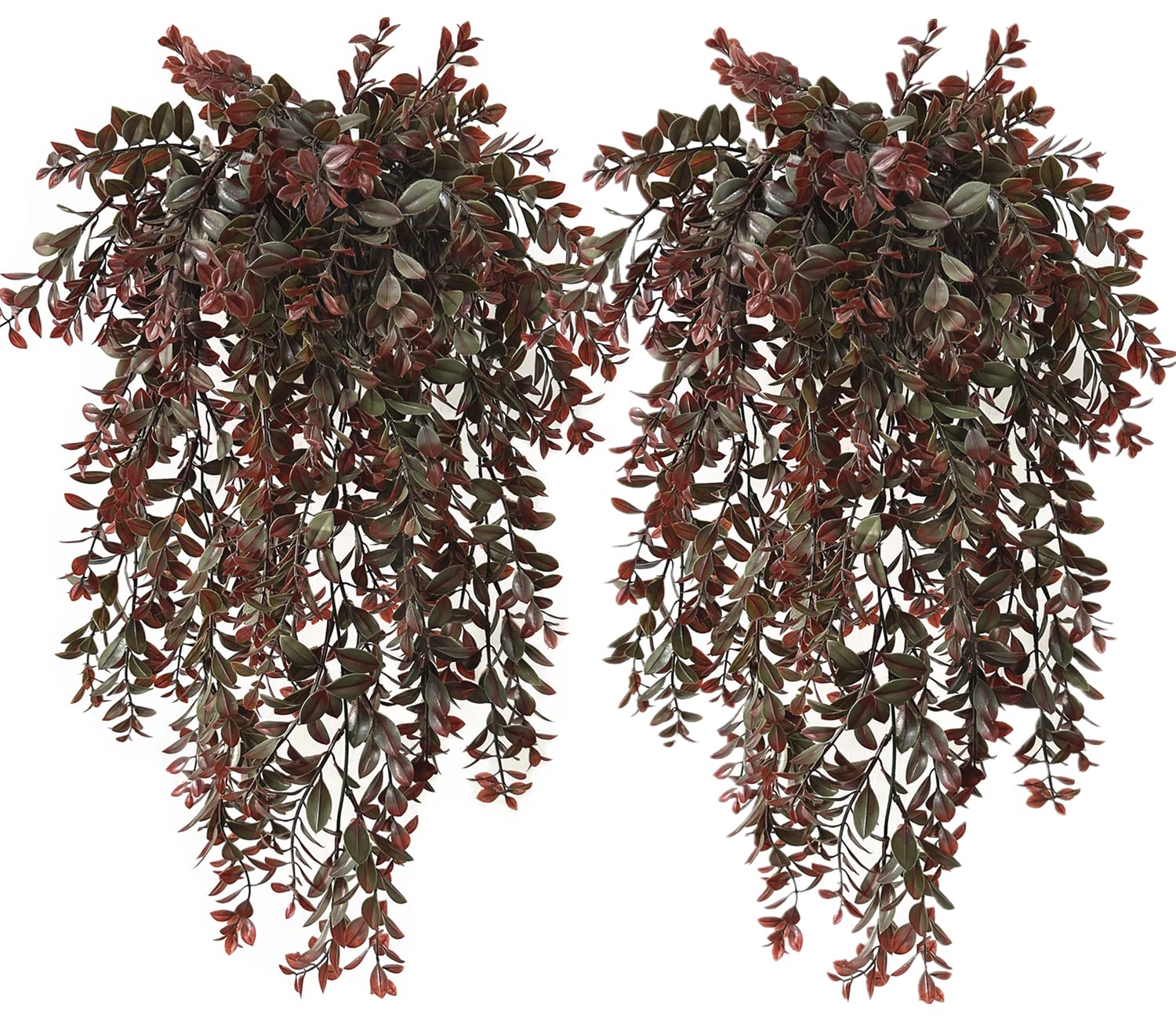 Christmas Decor Artificial Plants, PASYOU Gold Fake Antlers Plastic Grass Shrubs Leaves Indoor Outdoor Home Garden Party Hotel Verandah Wedding Event Faux DIY Decoration - 30 Inch Golden 2 Bunches