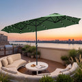 FREE SOLDIER 13ft Patio Umbrella Double Sided Outdoor Umbrella for Patio Table Umbrella with Solar lights for Garden Yard Pool (Beige)