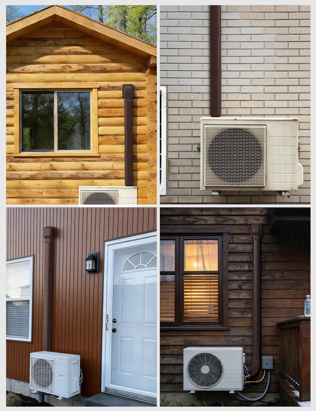3'' x 9Ft Mini Split Line Set Cover with Flexible Duct, Upgrade PP Decorative Minisplit Lineset Cover Kit, Line Hide for Mini Split, Air Conditioner, Central AC, HVAC and Heat Pumps, Brown
