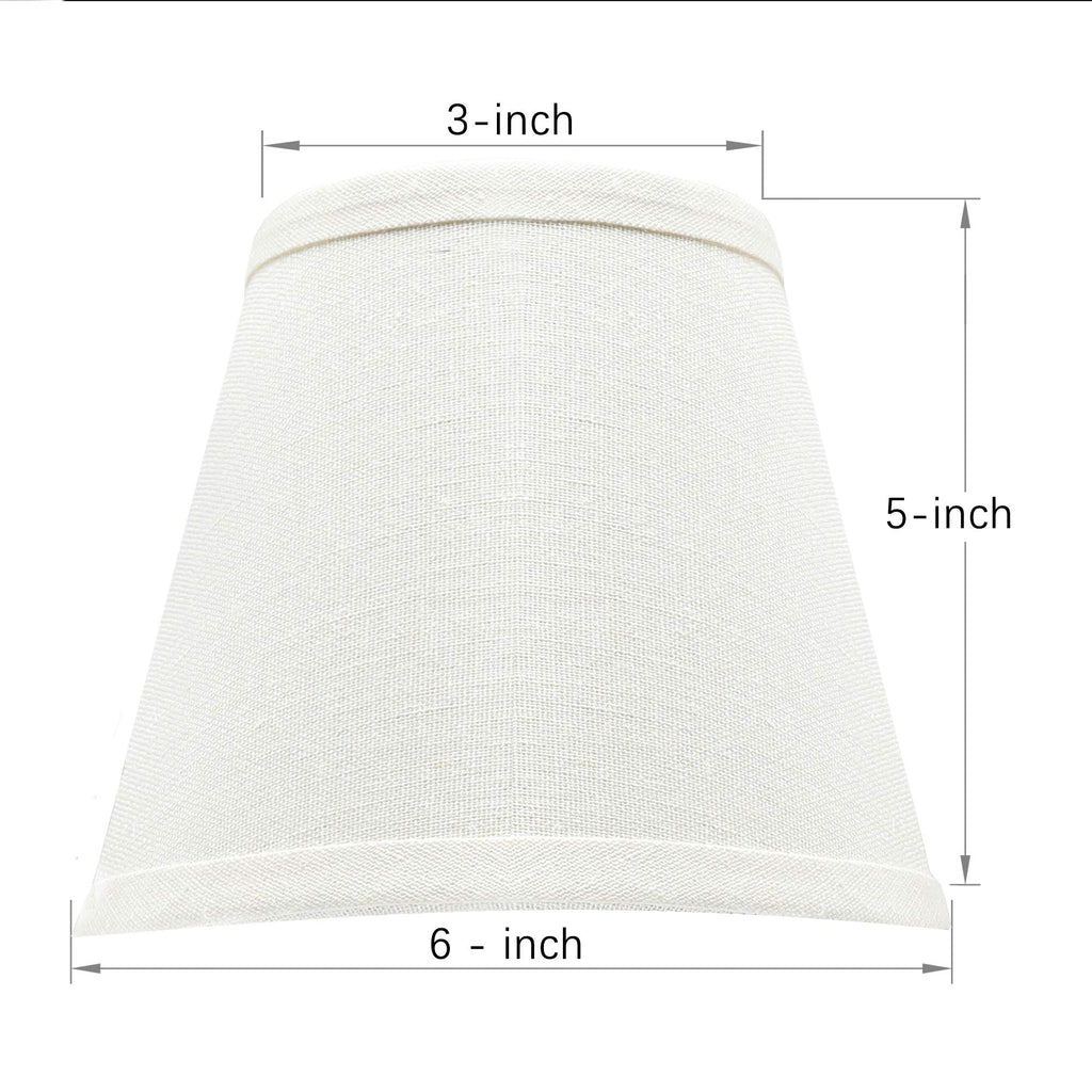 Small Lamp Shade Set of 6 Chandelier Shades 3" X 6" X 5" Burlap Lampshade Clip On Bulb Farmhouse Chandelier Shade