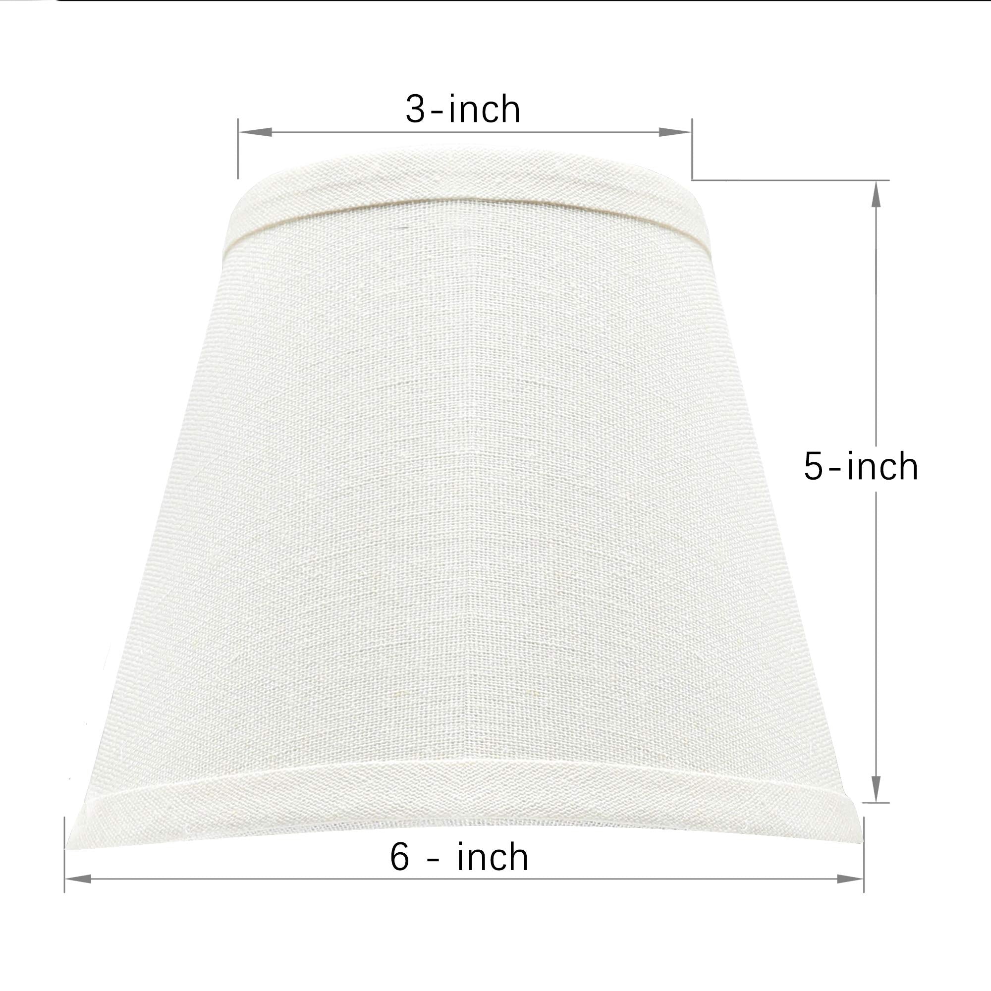 Small Lamp Shade Set of 6 Chandelier Shades 3" X 6" X 5" Burlap Lampshade Clip On Bulb Farmhouse Chandelier Shade