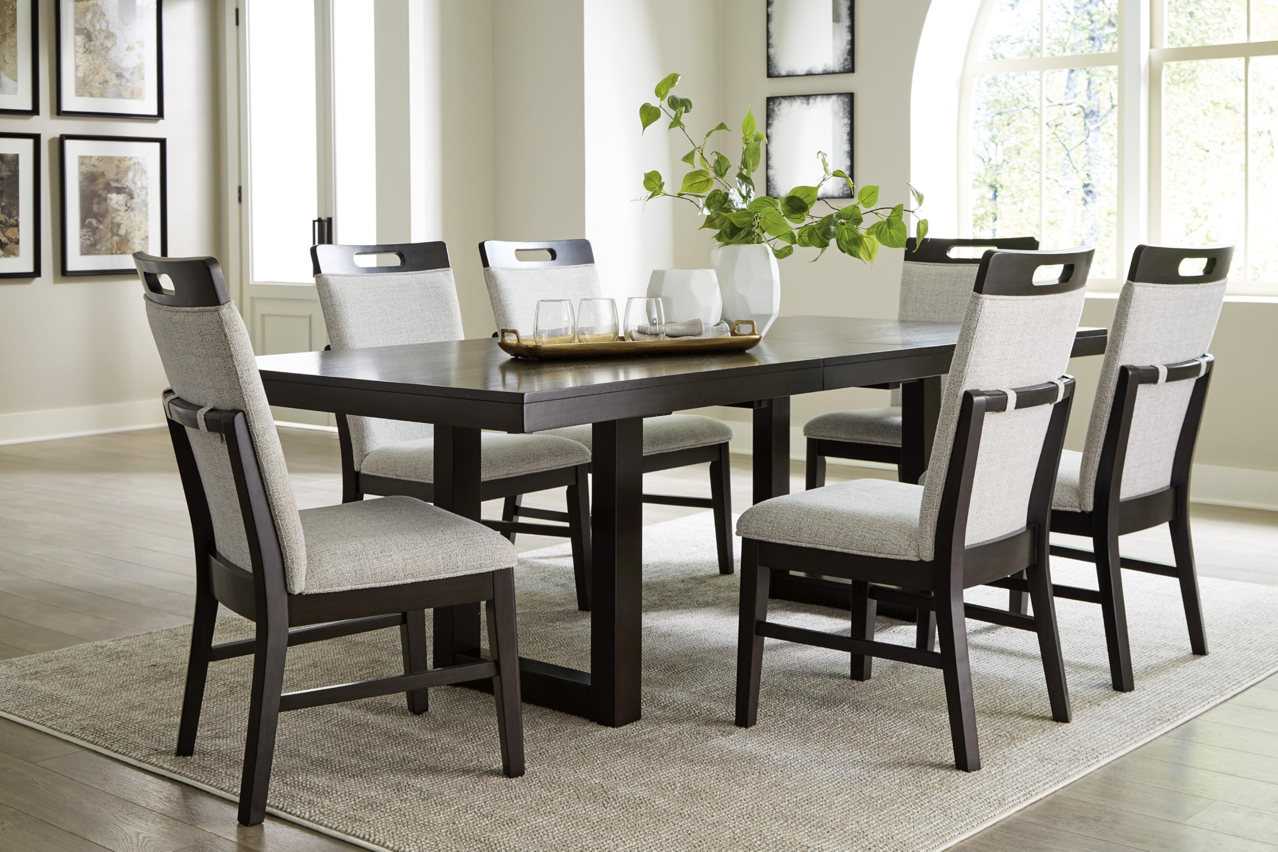Signature Design by Ashley Chalanna Solid Wood Frame Dining Chair, Set of 2, White
