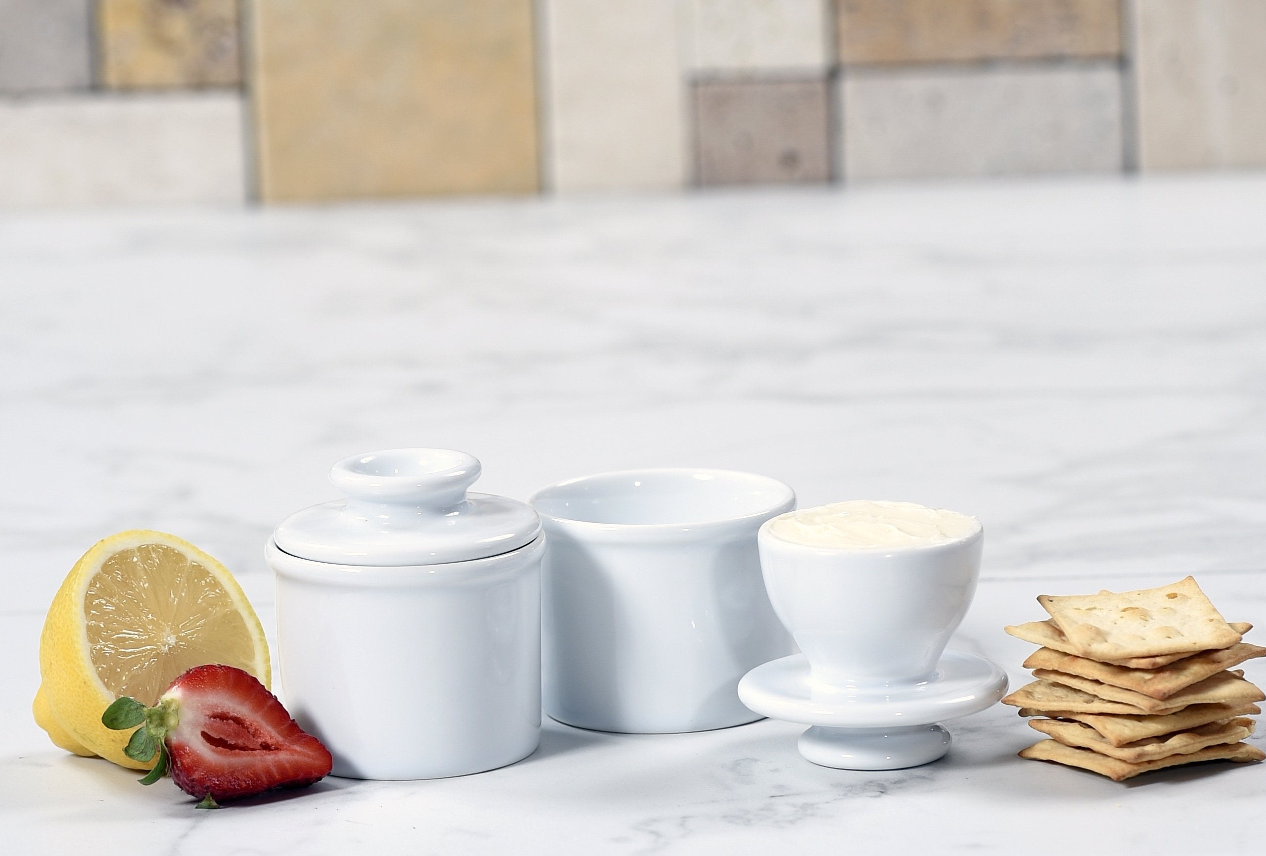 Butter Bell - The Original Butter Bell Crock by L. Tremain, a Countertop French Ceramic Butter Dish Keeper for Spreadable Butter, French Ceramic Butter Dish Keeper, Specialty (Ivory Matte)