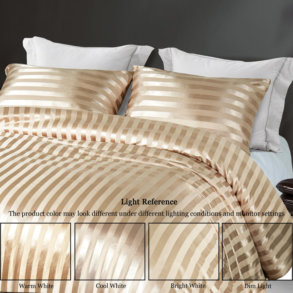 Whale Flotilla 2-Piece Reversible Silky Soft Twin Size Comforter Bedding Set, Luxurious Satin Comforters with Satin Pillowcase, Lightweight Duvet for All Seasons, Black