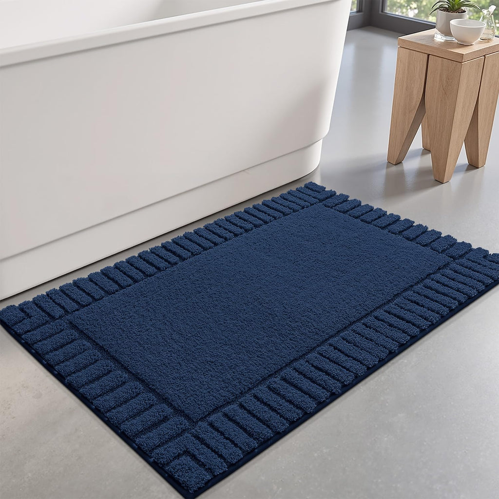 LUMI Bathroom Rugs Non Slip with Rubber Backing, Extra Soft Plush Microfiber Bath Rug Absorbent, Machine Washable Bath Mat Quick Dry for Tub, Shower, Hotel, Beige, 16"x24"