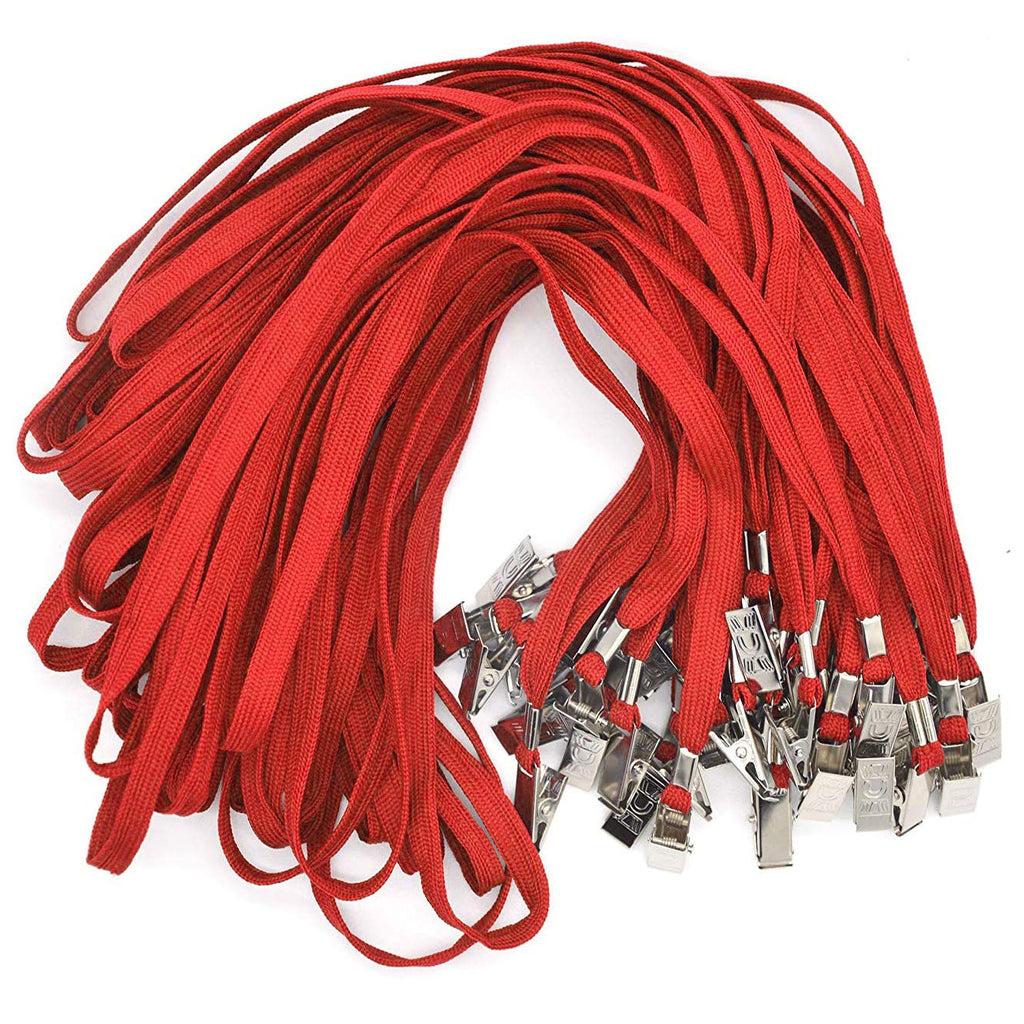Bird Fiy Black Lanyards 100 Pack Bulk Badge Lanyards with Clip Neck Flat Lanyard with Badge Lanyard Bulldog Clip