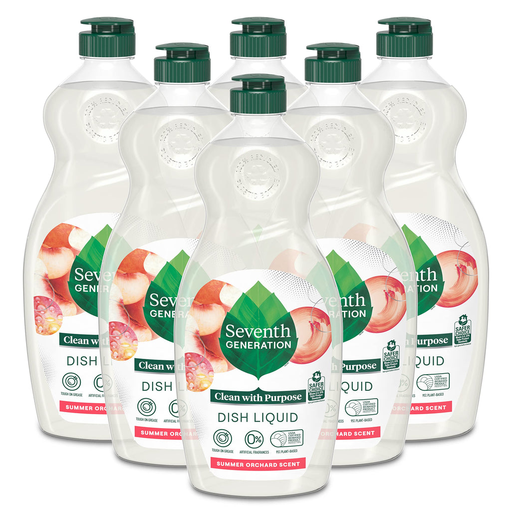Seventh Generation Dish Liquid Soap Clementine Zest Lemongrass Dishwashing Soap Liquid Soap 19 oz