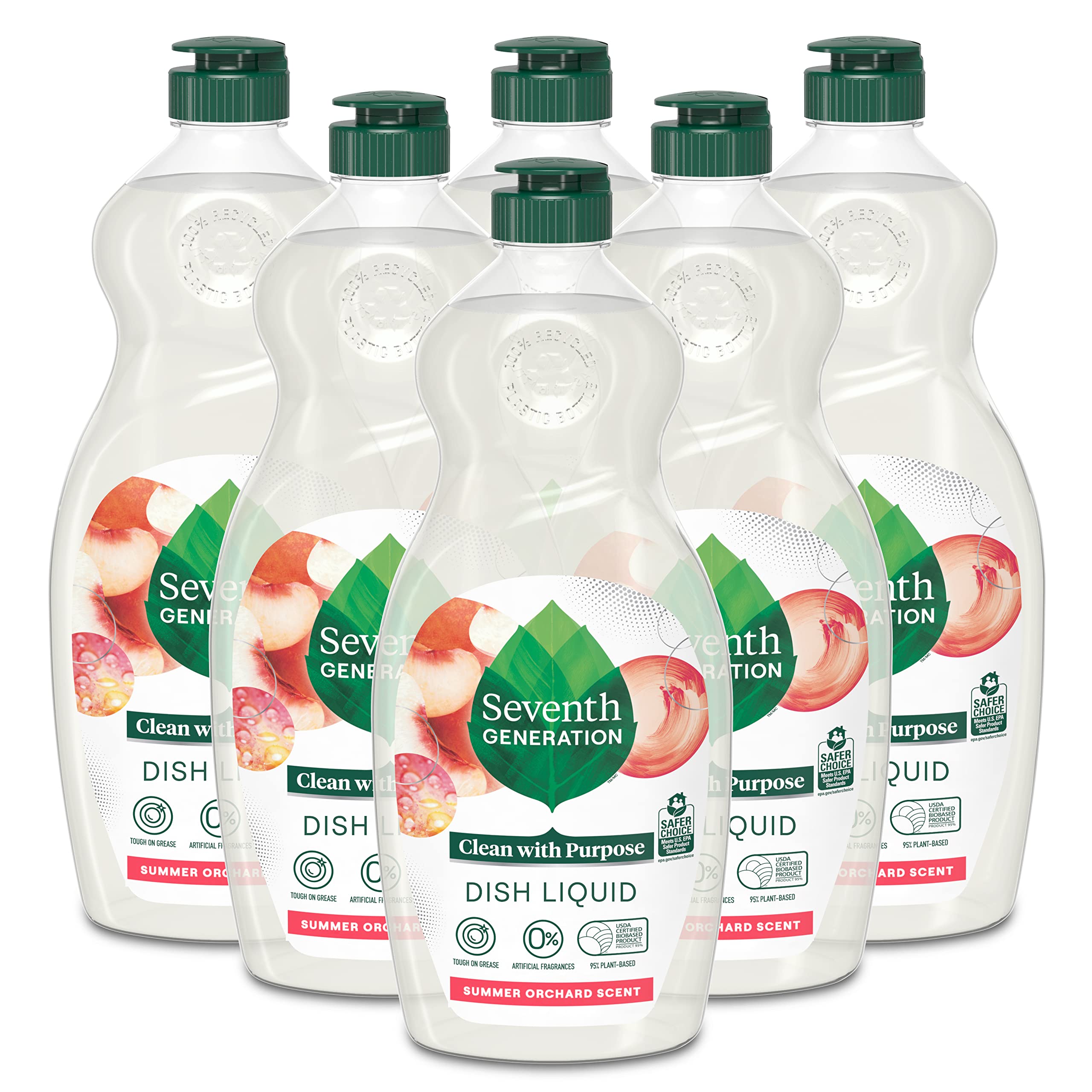 Seventh Generation Dish Liquid Soap Clementine Zest Lemongrass Dishwashing Soap Liquid Soap 19 oz