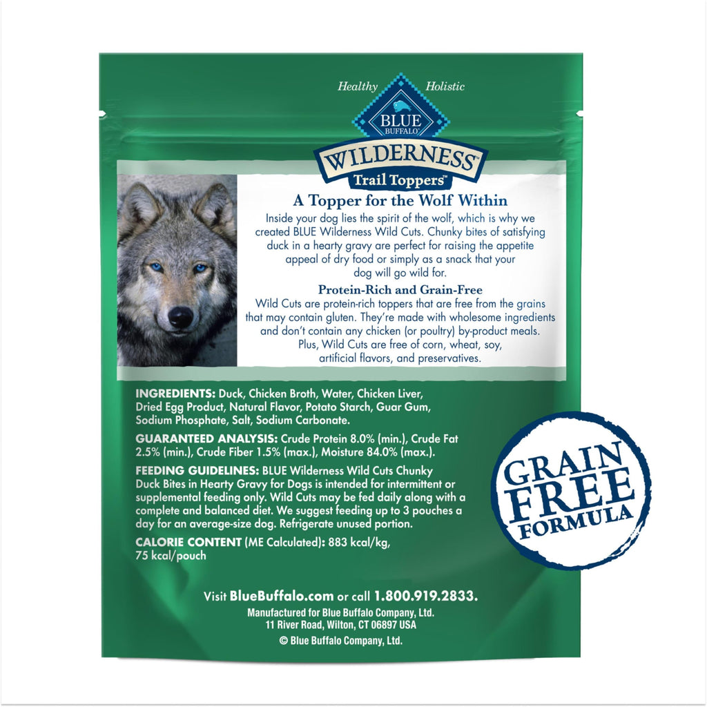 Blue Buffalo Wilderness Wild Cuts Trail Toppers Chunky Bites In Hearty Gravy - Beef - 3 Oz