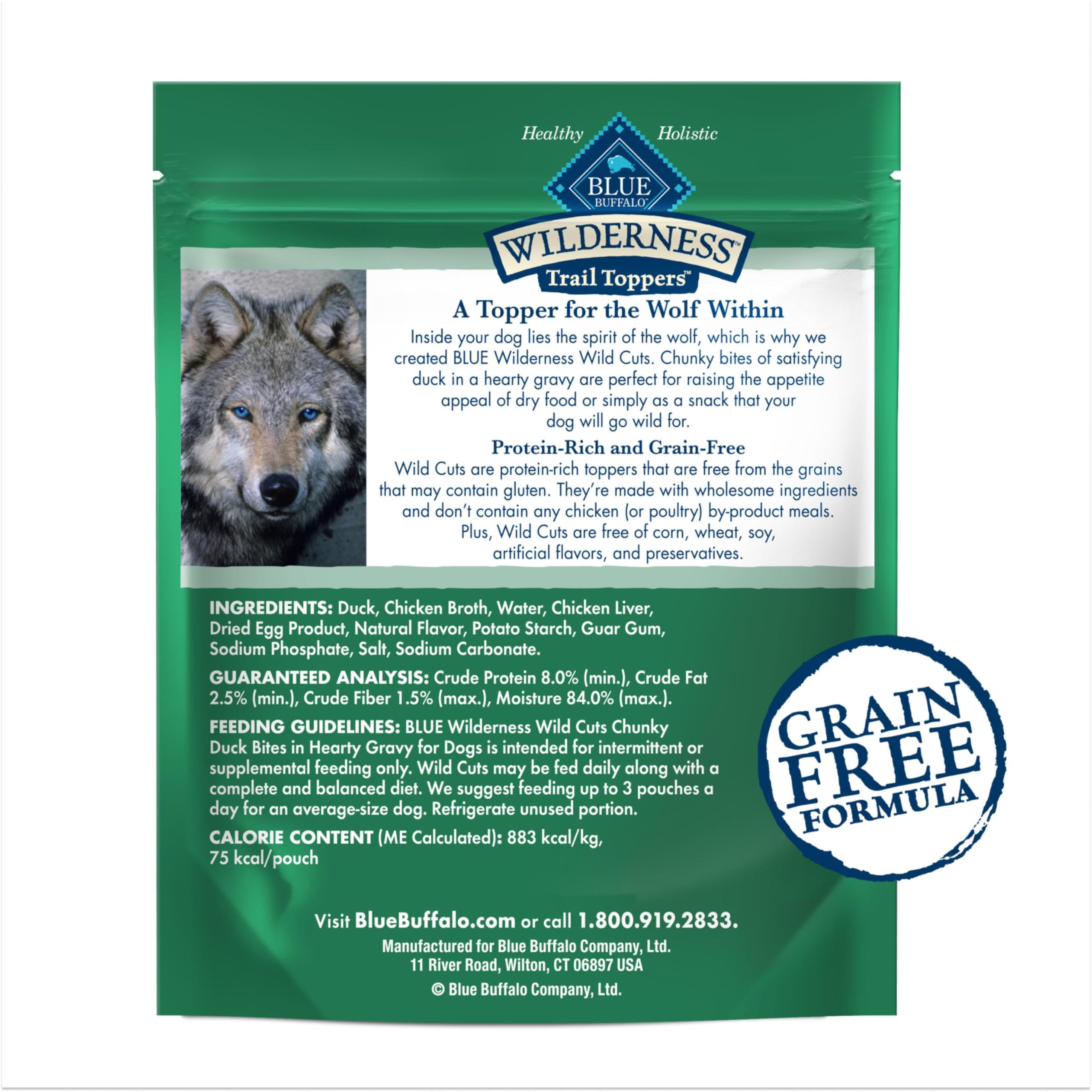 Blue Buffalo Wilderness Wild Cuts Trail Toppers Chunky Bites In Hearty Gravy - Beef - 3 Oz