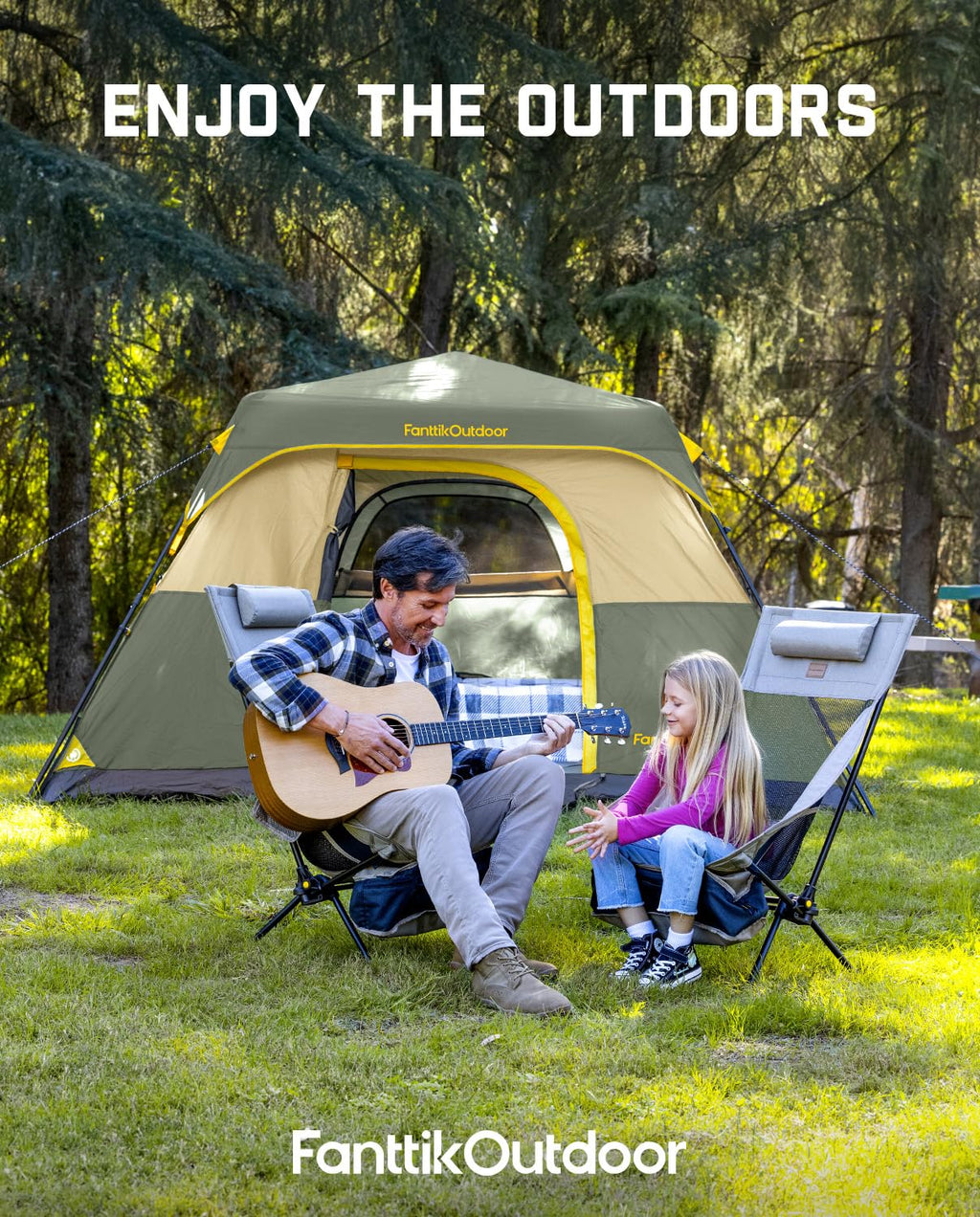 FanttikOutdoor Camping Tent 4/6/8/10 Person Instant Cabin Tent Setup in 60 Seconds with Rainfly & Windproof Portable with Carry Bag for Family Camping & Hiking, Upgraded Ventilation, Navy Blue