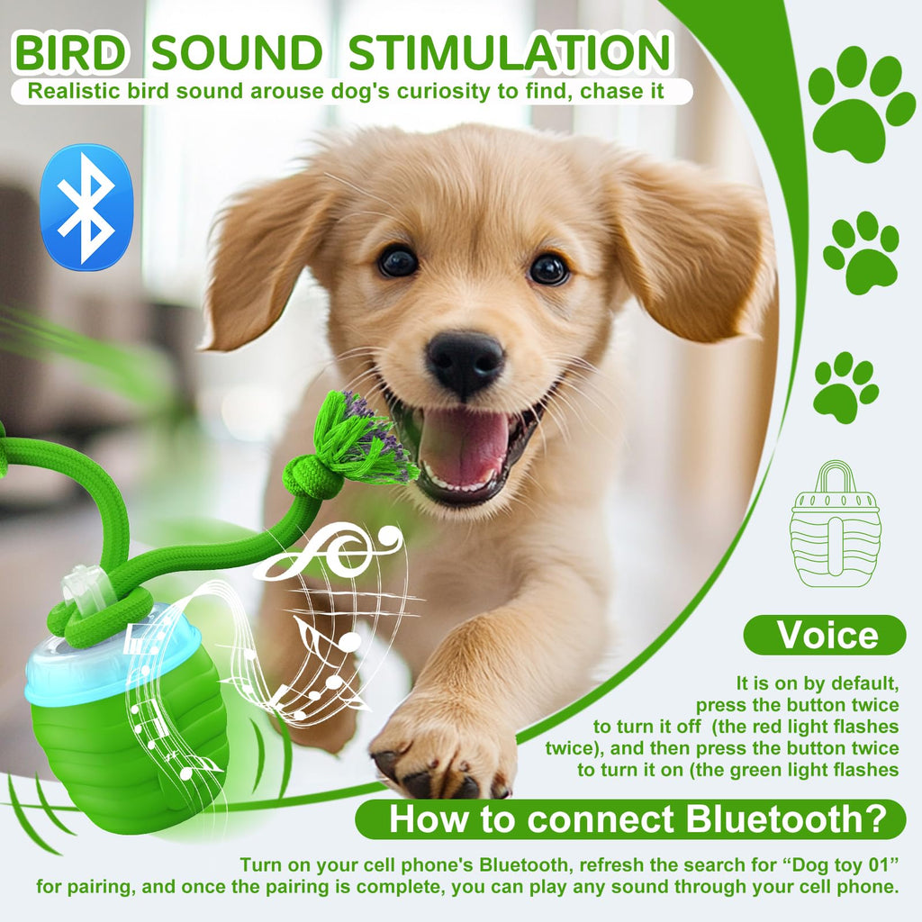 Interactive Dog Toy, [Newly Upgraded] Motion Activated Rolling Squeaky Ball for Medium/Large Dogs, Automatic Moving Dogs Ball for Boredom, USB Rechargeable(Cyan)