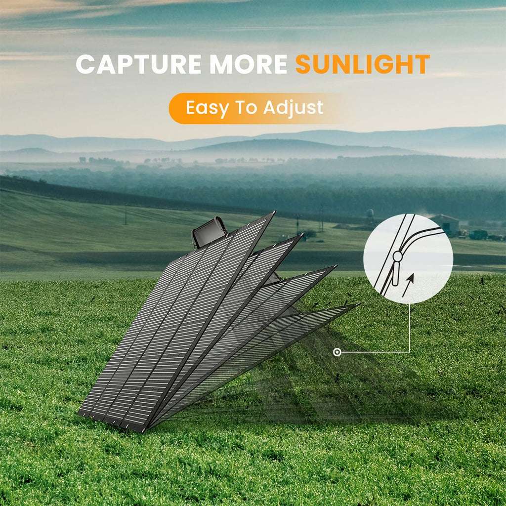 Portable Solar Panel 80 Watt for Power Station, IP67 Waterproof Foldable Solar Cell Solar Charger w/ XT60 Anderson DC 8mm 7909 5521 Connector for Camping, RV, Off Grid Living