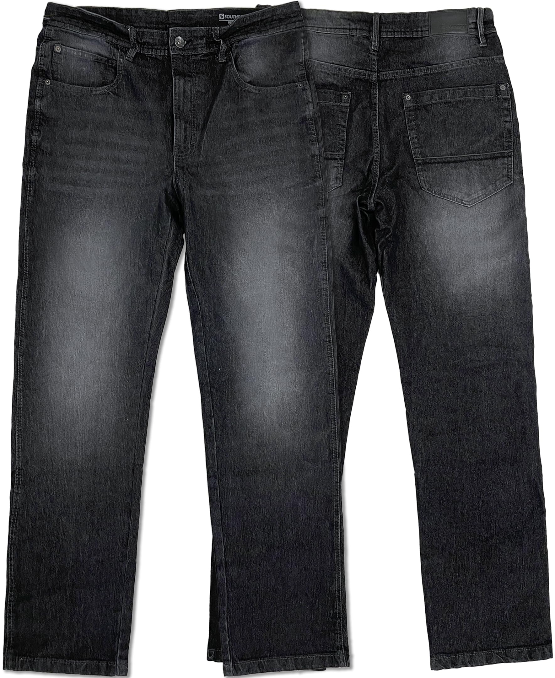 Southpole Mens Mid Rise Stretchable Straight Relaxed Fit Cross Hatch Denim Pants