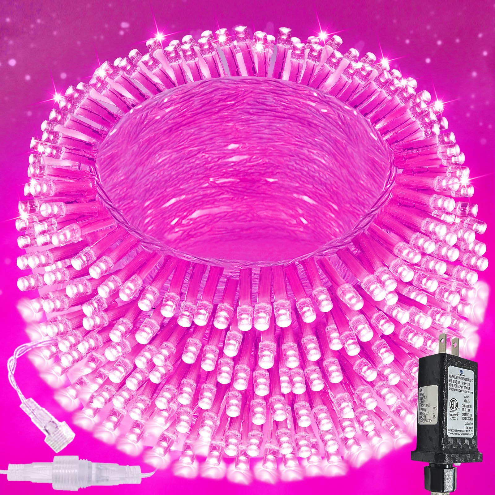 Connectable 100 LED String Lights Indoor Outdoor, 33FT Warm White Christmas Lights Waterproof, 13 Modes with Timer, Twinkle Fairy Lights Plug in Clear Wire for Christmas Tree, Bedroom, Classroom Decor