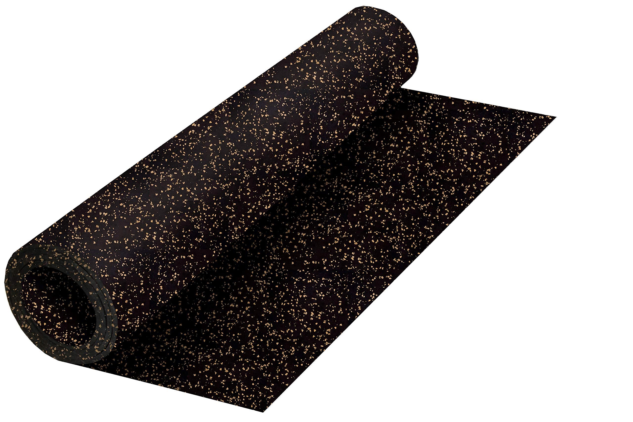 Playsafer Genaflex Rubber Gym Floor Mat, Heavy Duty Commercial Protective Gym Flooring Roll - 8mm Thick (10% Blue, 4' X 4')