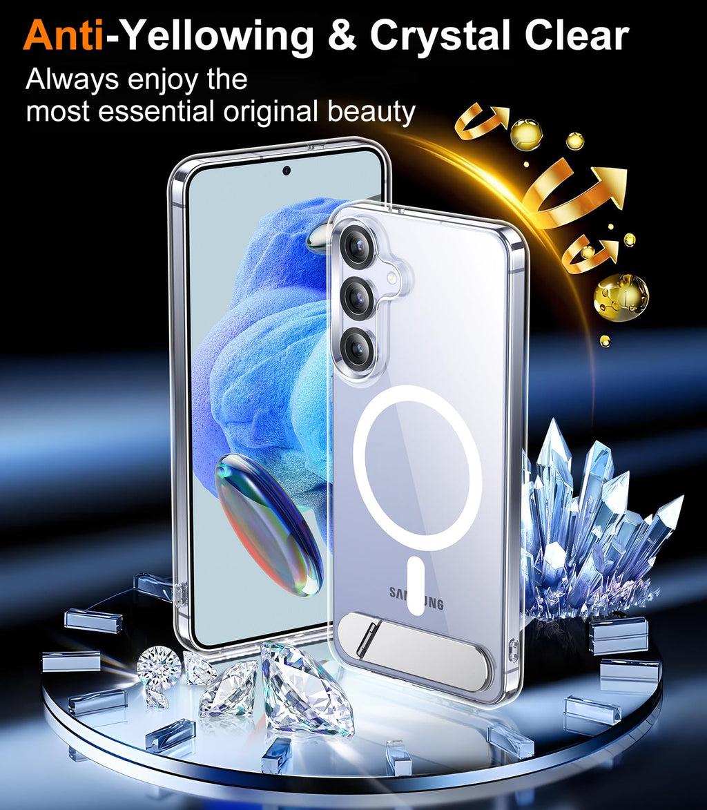 for Samsung Galaxy Z Fold 8 Case,[Compatible with MagSafe][Built-in HD Screen Protector & Kickstand][Hinge Protection]Translucent Matte Full-Body Shockproof Phone Case for Galaxy Z Fold 8,Black